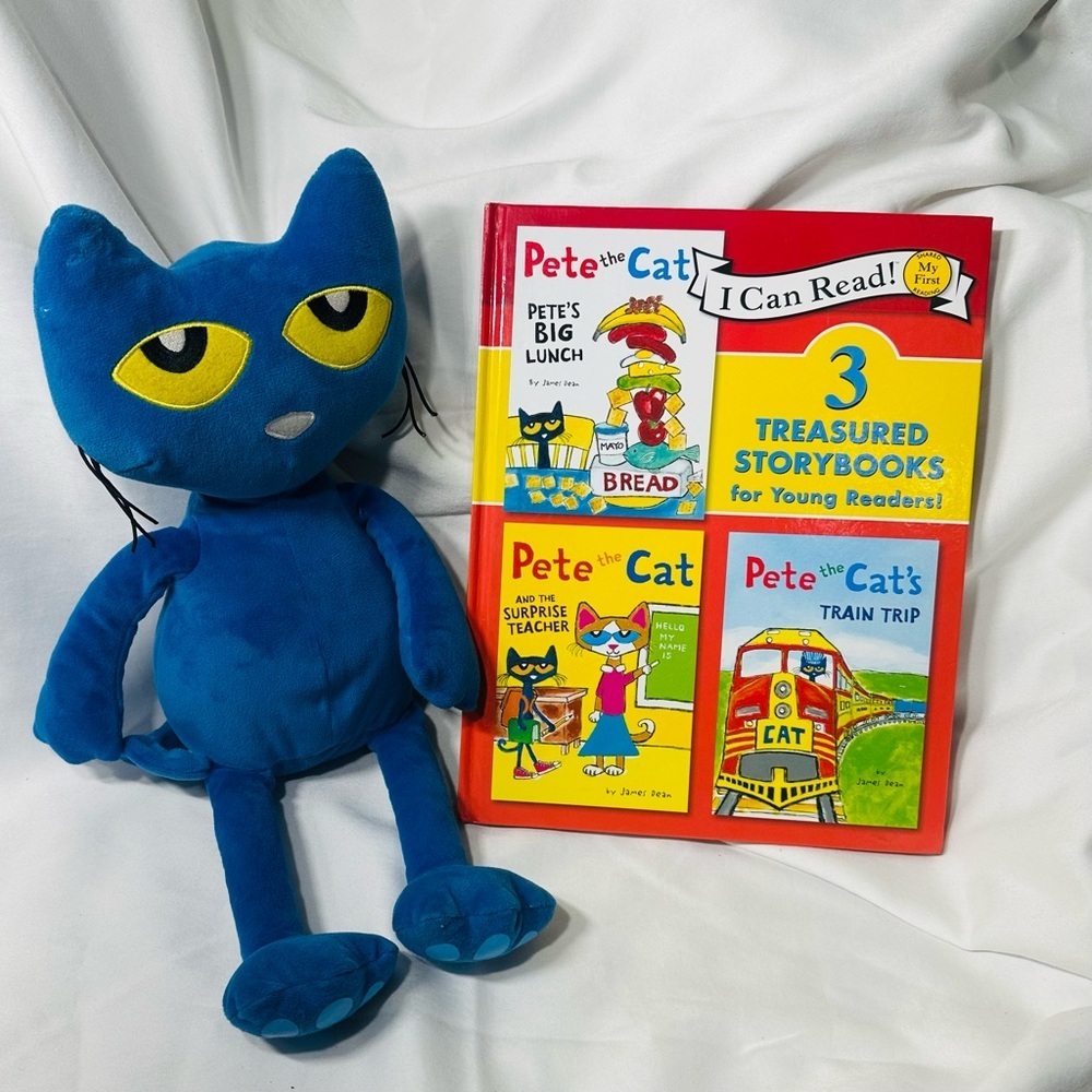 Pete the Cat Kohls Cares Plush & 3-in-1 I Can Read Storybook‎ HC Set Teacher